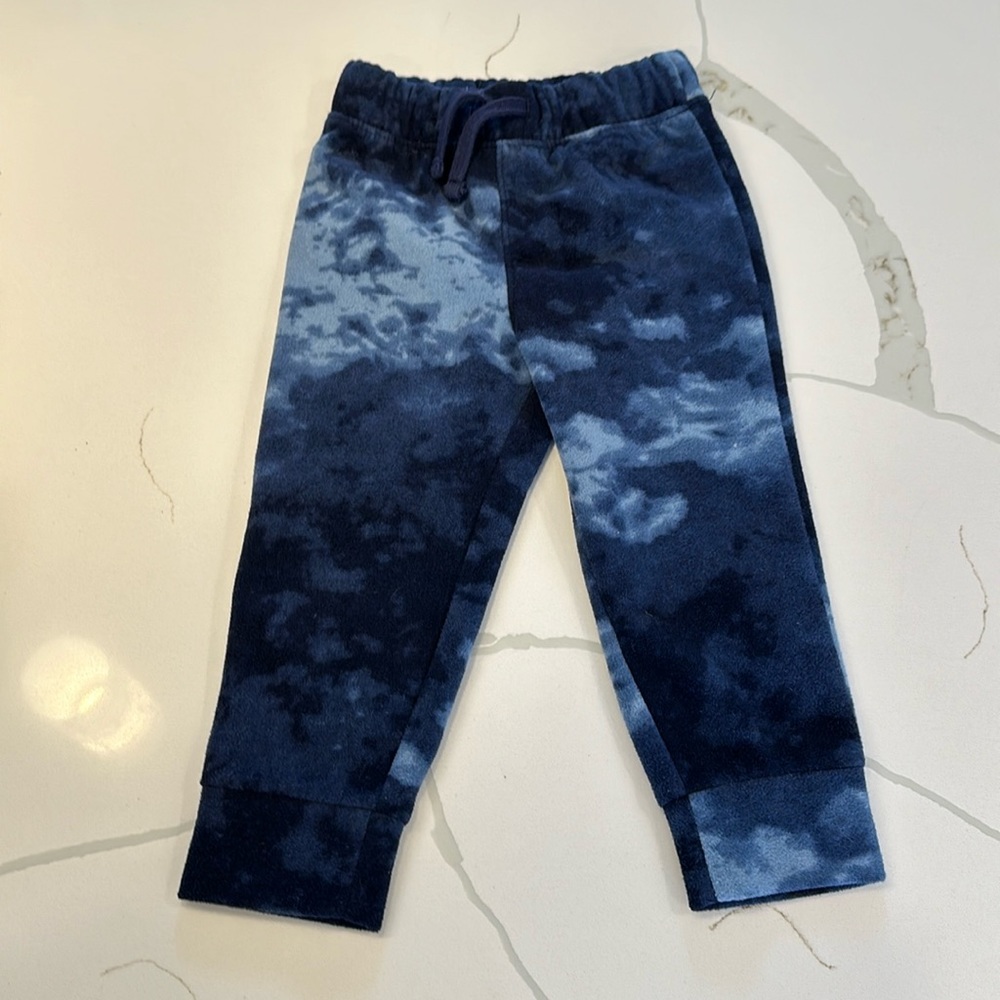 Old navy boys fleece sweatpants joggers dark blue ocean tie dye size 2T 💙🩵